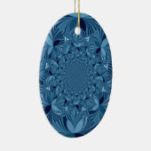 Mooie mooie iriserende blauwe caleidoscoop kunst keramisch ornament (Rechts)