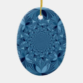 Mooie mooie iriserende blauwe caleidoscoop kunst keramisch ornament (Voorkant)