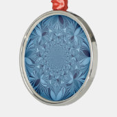 Mooie mooie iriserende blauwe caleidoscoop kunst metalen ornament (Links)