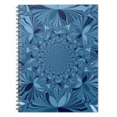 Mooie mooie iriserende blauwe caleidoscoop kunst notitieboek (Voorkant)