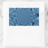 Mooie mooie iriserende blauwe caleidoscoop kunst rechthoekige sticker (Tas)