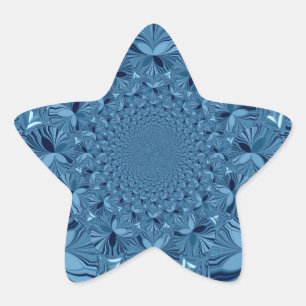 Mooie mooie iriserende blauwe caleidoscoop kunst ster sticker