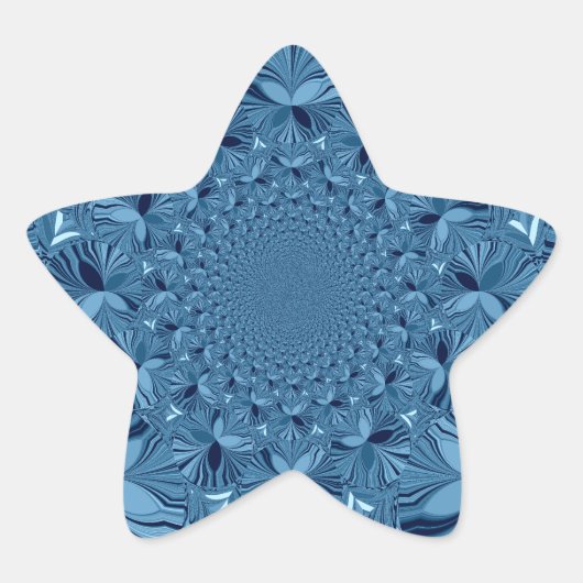 Mooie mooie iriserende blauwe caleidoscoop kunst ster sticker (Voorkant)
