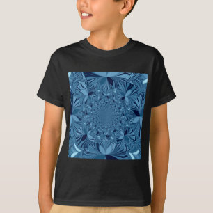 Mooie mooie iriserende blauwe caleidoscoop kunst t-shirt