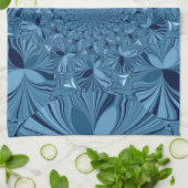 Mooie mooie iriserende blauwe caleidoscoop kunst theedoek (Gevouwen)