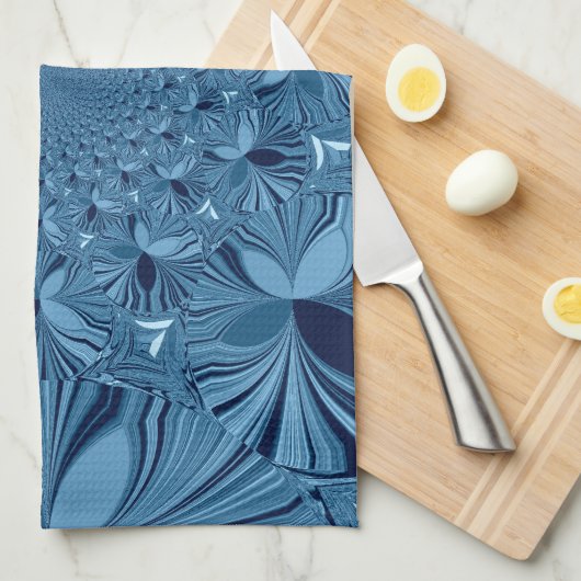 Mooie mooie iriserende blauwe caleidoscoop kunst theedoek (Quarter Fold)