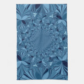 Mooie mooie iriserende blauwe caleidoscoop kunst theedoek (Verticaal)