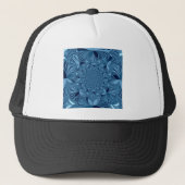 Mooie mooie iriserende blauwe caleidoscoop kunst trucker pet (Voorkant)