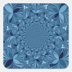 Mooie mooie iriserende blauwe caleidoscoop kunst vierkante sticker