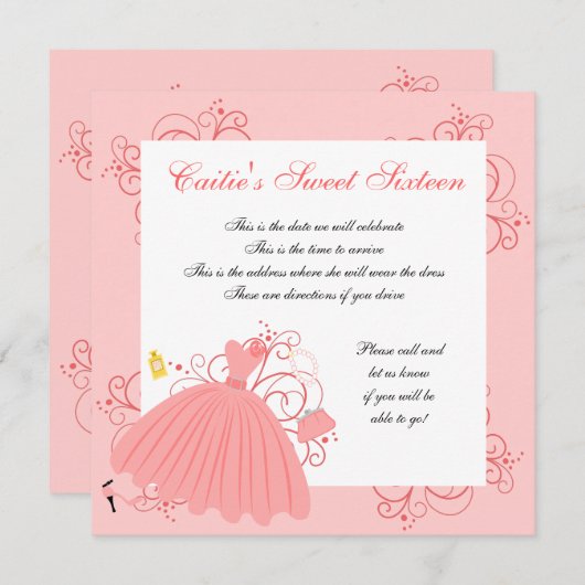 Mooie, Mooie Jurk Kaart (Voorkant / Achterkant)