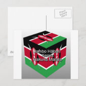 Mooie mooie Keniaanse vlag kubus met groet Briefkaart (Voorkant / Achterkant)