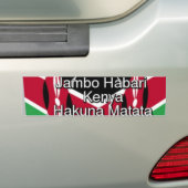 Mooie mooie Keniaanse vlag kubus met groet Bumpersticker (Op auto)