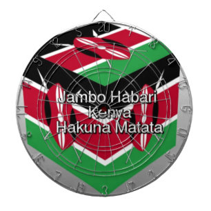 Mooie mooie Keniaanse vlag kubus met groet Dartbord