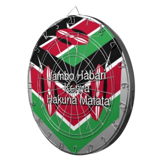 Mooie mooie Keniaanse vlag kubus met groet Dartbord (Voorkant Rechts)