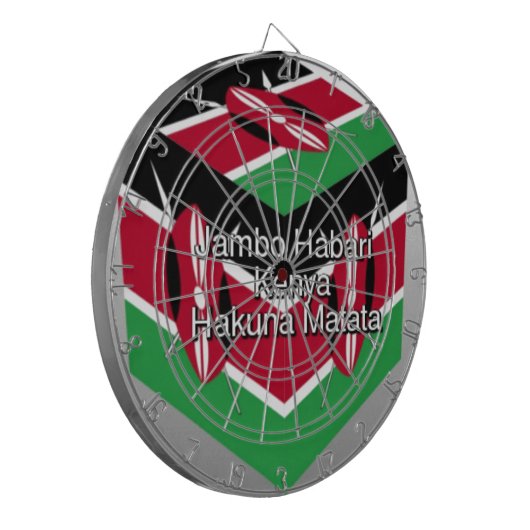 Mooie mooie Keniaanse vlag kubus met groet Dartbord (Voorkant Links)