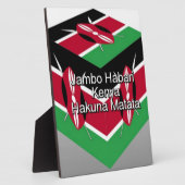 Mooie mooie Keniaanse vlag kubus met groet Fotoplaat (Zijkant)