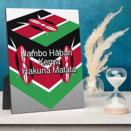 Mooie mooie Keniaanse vlag kubus met groet Fotoplaat (Zijkant)