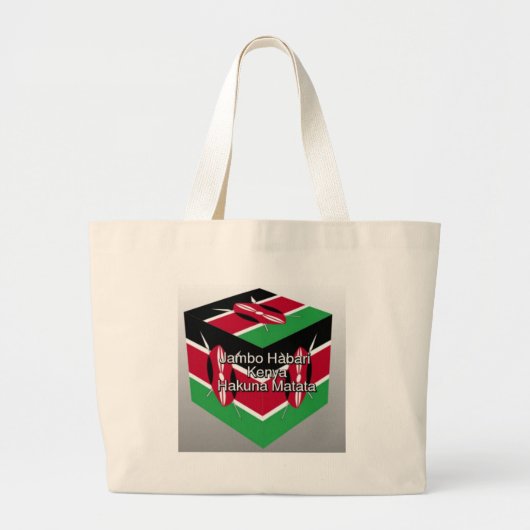 Mooie mooie Keniaanse vlag kubus met groet Grote Tote Bag (Voorkant)
