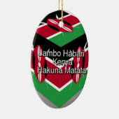 Mooie mooie Keniaanse vlag kubus met groet Keramisch Ornament (Rechts)