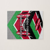 Mooie mooie Keniaanse vlag kubus met groet Legpuzzel (Horizontaal)