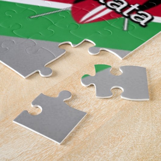 Mooie mooie Keniaanse vlag kubus met groet Legpuzzel (Zijkant)