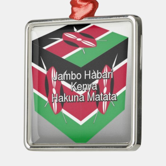 Mooie mooie Keniaanse vlag kubus met groet Metalen Ornament (Links)