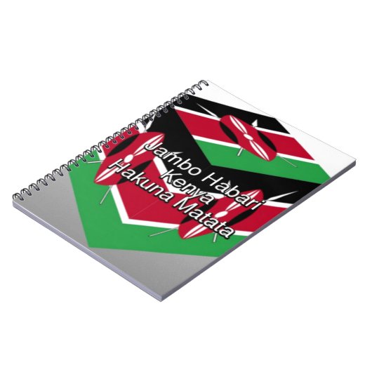 Mooie mooie Keniaanse vlag kubus met groet Notitieboek (Linkerzijde)