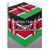 Mooie mooie Keniaanse vlag kubus met groet Notitieboek (Voorkant)