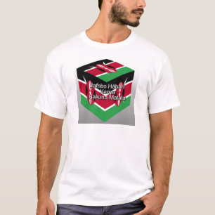 Mooie mooie Keniaanse vlag kubus met groet T-shirt