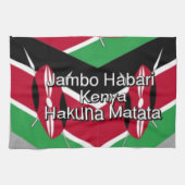 Mooie mooie Keniaanse vlag kubus met groet Theedoek (Horizontaal)