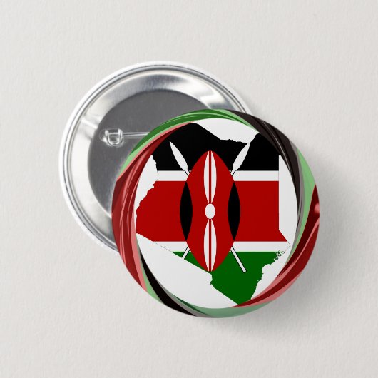 Mooie mooie Keniaanse wervelwind kaart ontwerp Ronde Button 5,7 Cm (Voorkant /achterkant)
