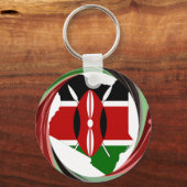 Mooie mooie Keniaanse wervelwind kaart ontwerp Sleutelhanger (Voorkant)