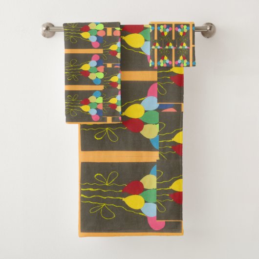 Mooie mooie kleurrijke gelukkige verjaardagsballon bad handdoek (Insitu)