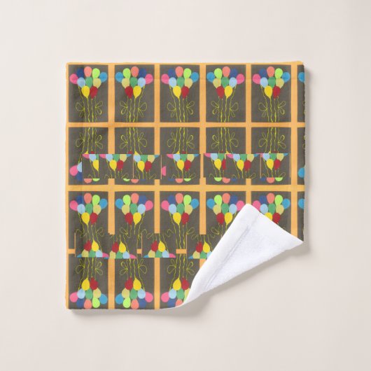 Mooie mooie kleurrijke gelukkige verjaardagsballon bad handdoek (Wasdoekje)