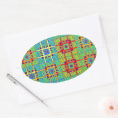 Mooie Mooie Mayan etnische Print vector ontwerp Ovale Sticker (Envelop)