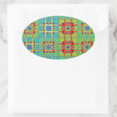 Mooie Mooie Mayan etnische Print vector ontwerp Ovale Sticker (Tas)