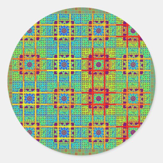 Mooie Mooie Mayan etnische Print vector ontwerp Ronde Sticker (Voorkant)