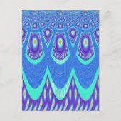 Mooie Mooie Mooie Cyaan Blauw batik Print vector k Briefkaart (Voorkant)