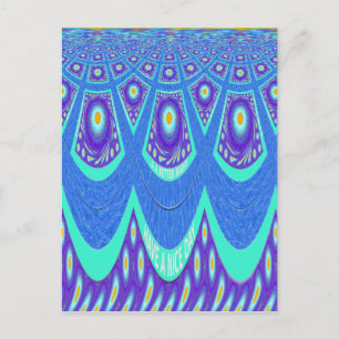 Mooie Mooie Mooie Cyaan Blauw batik Print vector k Briefkaart