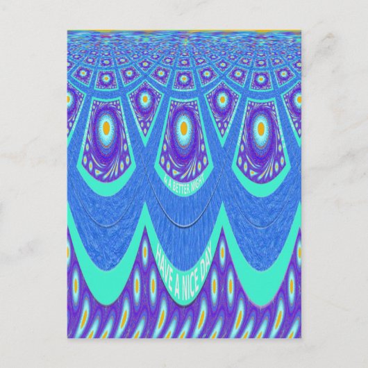 Mooie Mooie Mooie Cyaan Blauw batik Print vector k Briefkaart (Voorkant)