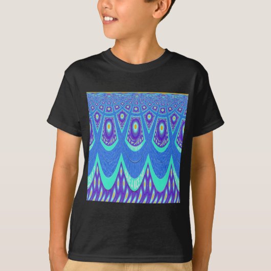 Mooie Mooie Mooie Cyaan Blauw batik Print vector k T-shirt (Voorkant)
