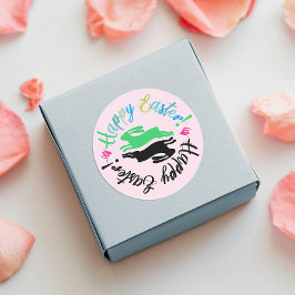 Mooie, mooie paasbundelillustratie ronde sticker