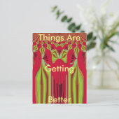 Mooie mooie rode en gele Afrikaanse stammenkunst Briefkaart (Staand voorkant)