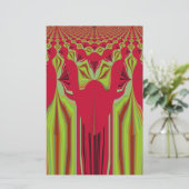 Mooie mooie rode en gele Afrikaanse stammenkunst Briefpapier (Staand voorkant)