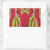 Mooie mooie rode en gele Afrikaanse stammenkunst Rechthoekige Sticker (Tas)