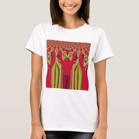 Mooie mooie rode en gele Afrikaanse stammenkunst T-shirt (Voorkant)