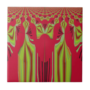 Mooie mooie rode en gele Afrikaanse stammenkunst Tegeltje