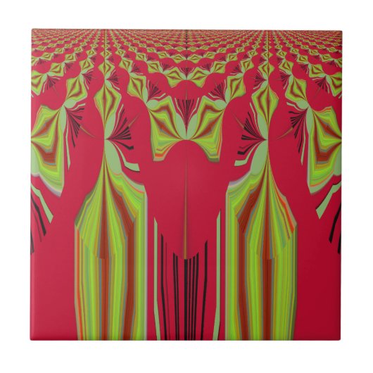 Mooie mooie rode en gele Afrikaanse stammenkunst Tegeltje (Voorkant)