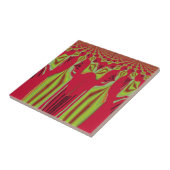 Mooie mooie rode en gele Afrikaanse stammenkunst Tegeltje (Zijkant)