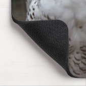 Mooie, mooie witte sneeuwbuik, heldere ogen afbeel muismat (Hoek)